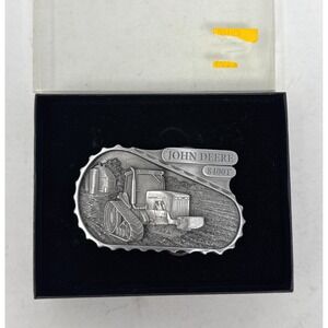 John Deere Belt Buckle 8400T Agricultural Crawler Tractor Pewter 1999 Limited Ed